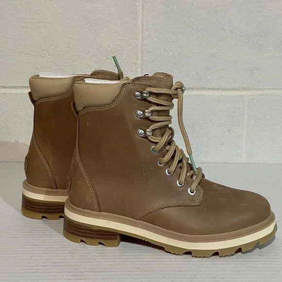 Sorel Women's Lennox Lace STKD Waterproof Boots Ceramic/Canoe Hiking Commuting - Picture 3 of 12